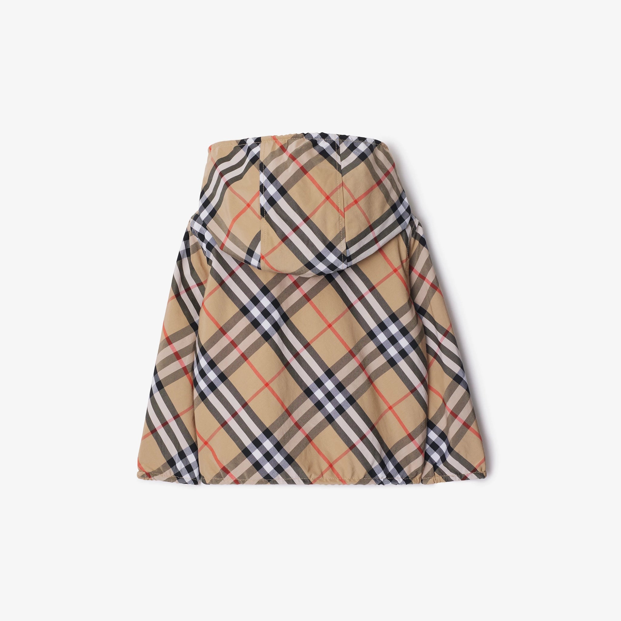 Burberry Baby Reversible Check Cotton Blend Hooded Jacket (Sand)