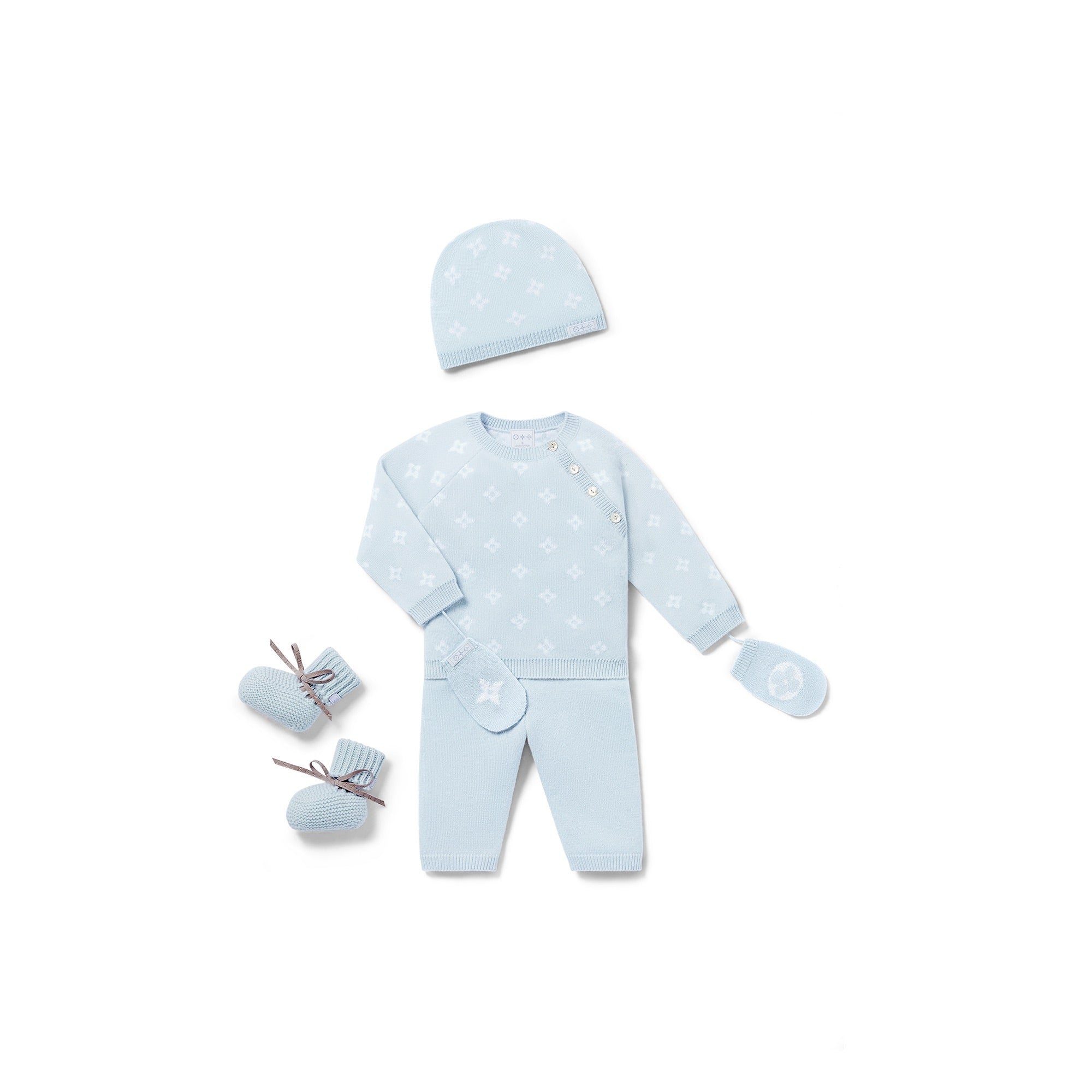 Louis Vuitton Flower Knit Set (Pastel Blue) 