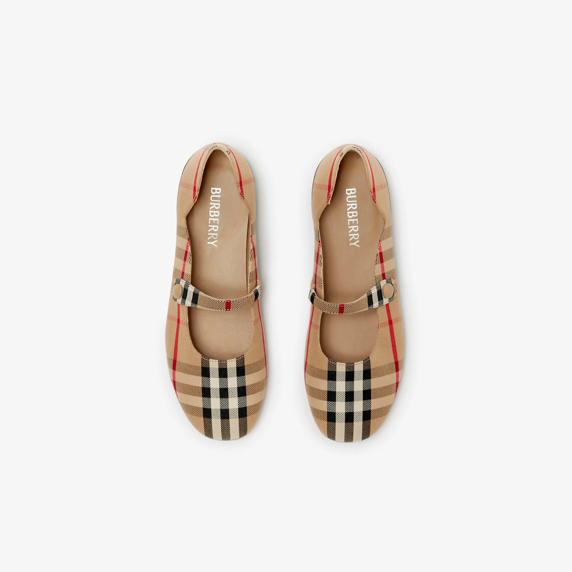 Burberry 24SS Check Mary Jane Flat Shoes (Beige)