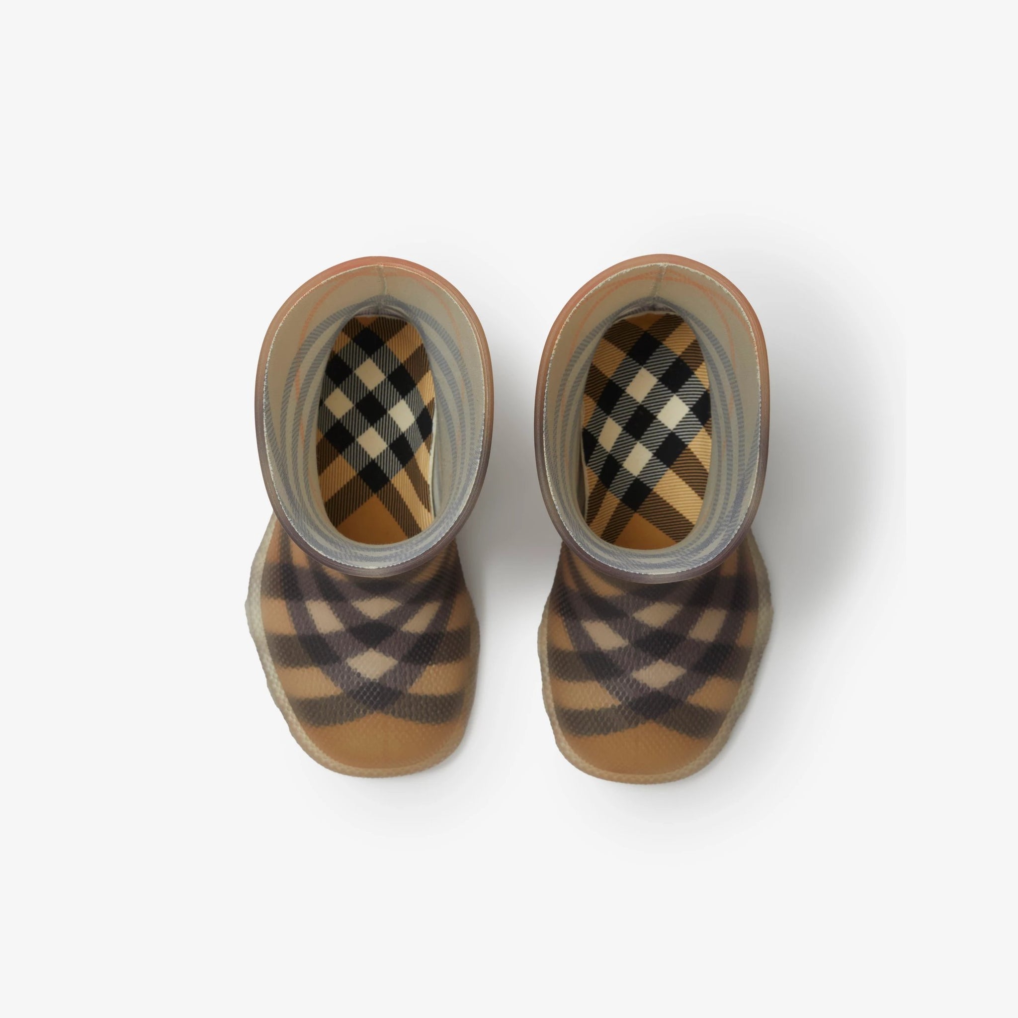 Burberry Baby &amp; Kids Check Rain Boots (Sand)