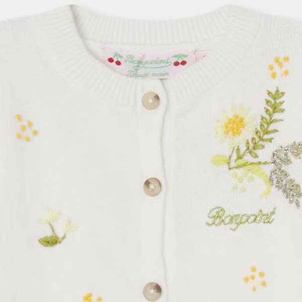 [Outlet] Bonpoint Claudie Baby Cardigan (White)