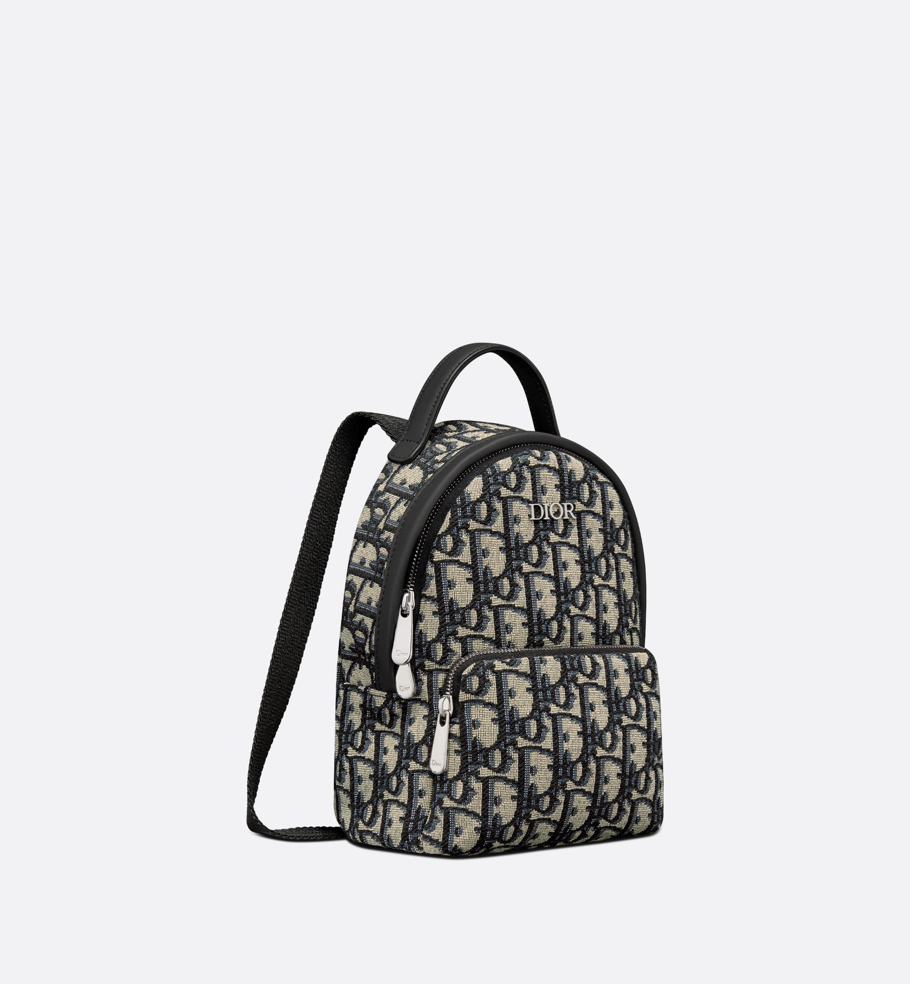 Dior Kids Oblique Jacquard Rider Mini Backpack (Blue)