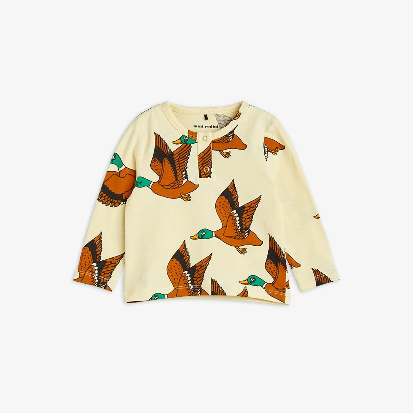 24AW MAIN Mini Rodini Duck Long Sleeve T-Shirt (Yellow)