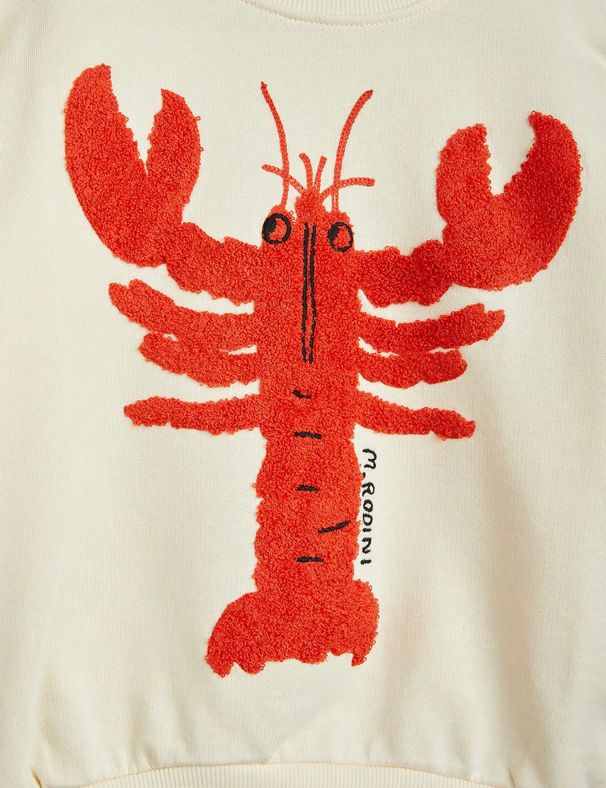 [Free Shipping] 23AW MAIN Mini Rodini Lobster Embroidery Sweatshirt (Cream)