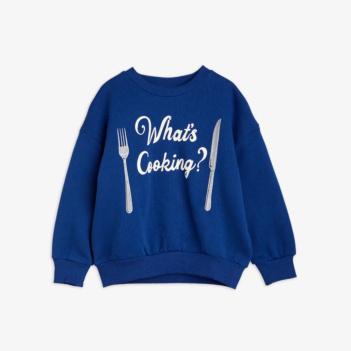 [Free Shipping] 23AW MAIN Mini Rodini What's Cooking Embroidered Sweatshirt (Blue)