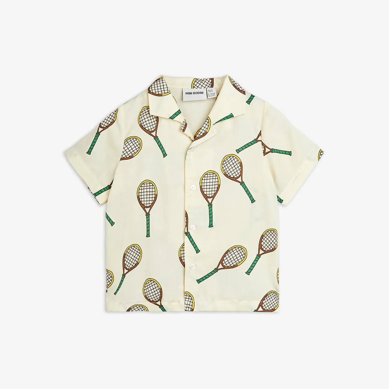 24SS Mini Rodini Tennis Woven Short Sleeve Shirt (Off White)