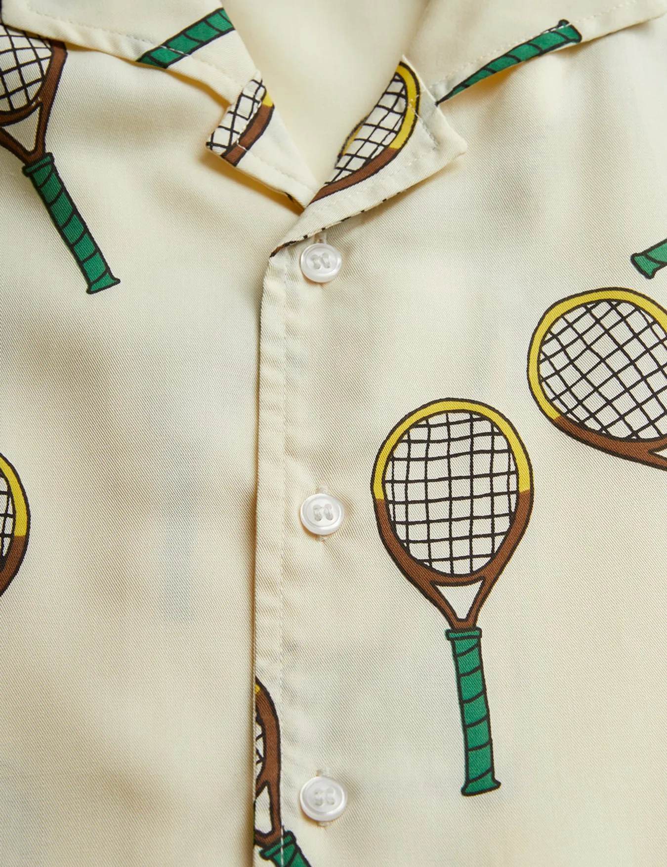 24SS Mini Rodini Tennis Woven Short Sleeve Shirt (Off White)