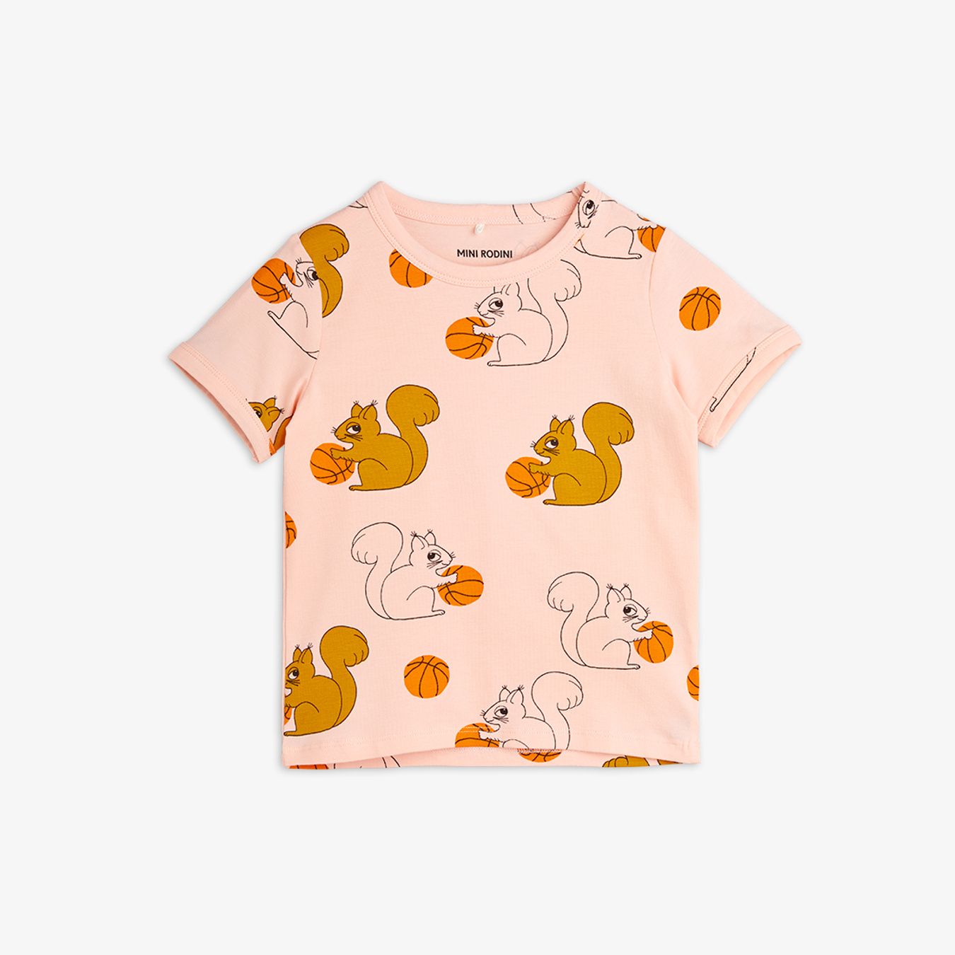 24SS Mini Rodini SQUIRRELS Short Sleeve T-Shirt (Pink)