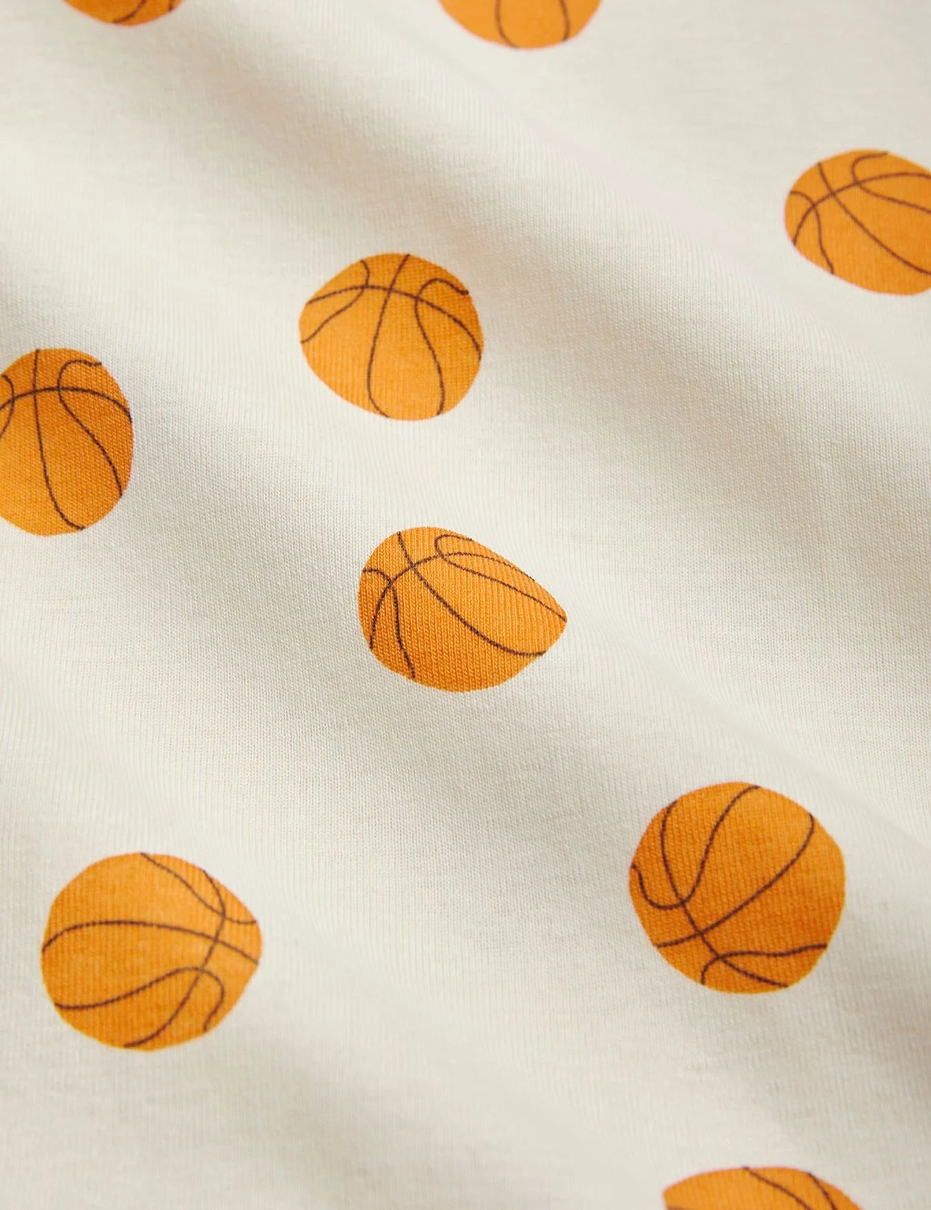 24SS Mini Rodini BASKETBALL Short Sleeve One Piece (Off White)