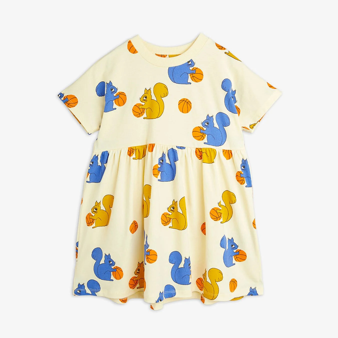 24SS Mini Rodini SQUIRRELS Short Sleeve One Piece (Yellow)