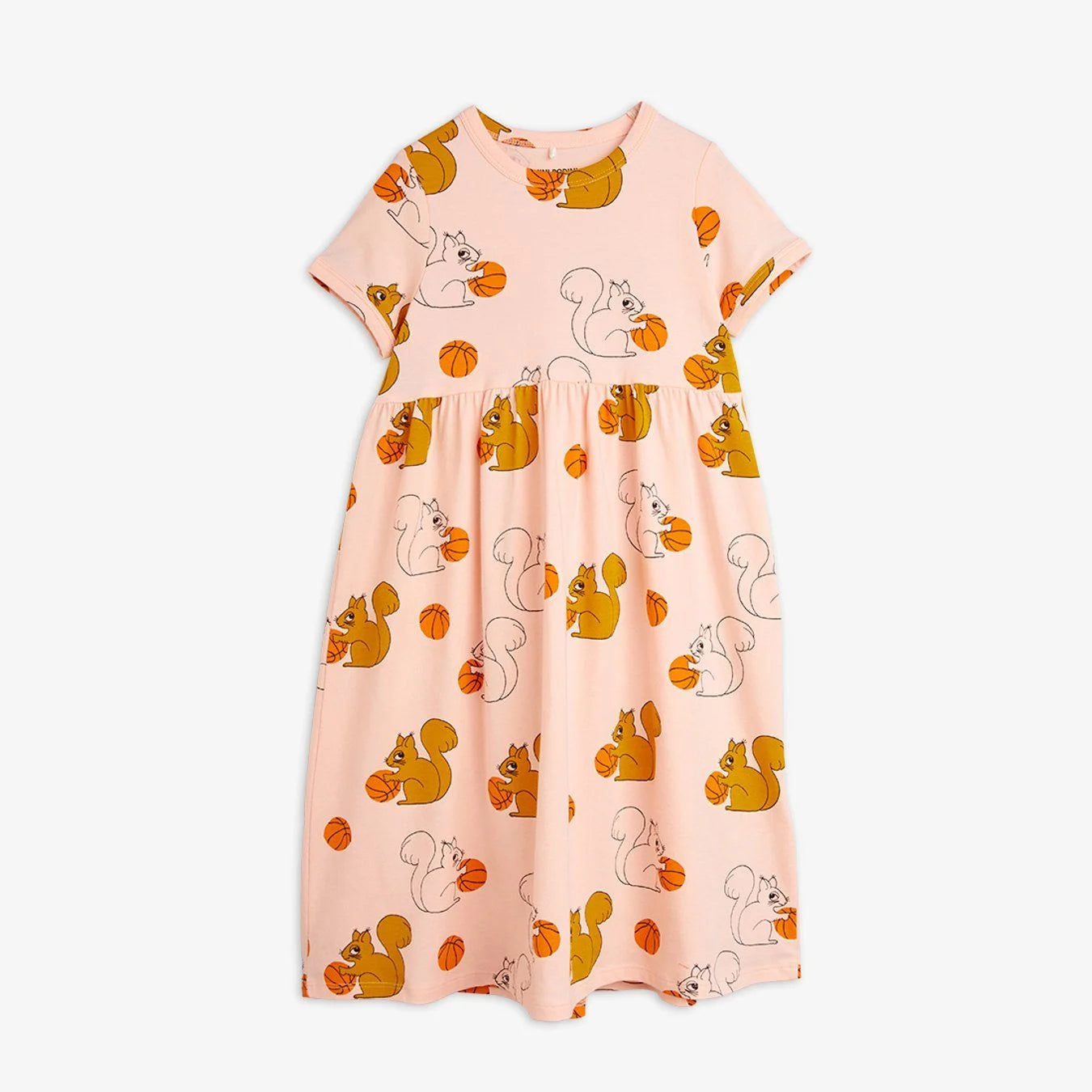 24SS Mini Rodini SQUIRRELS Short Sleeve One Piece (Pink)