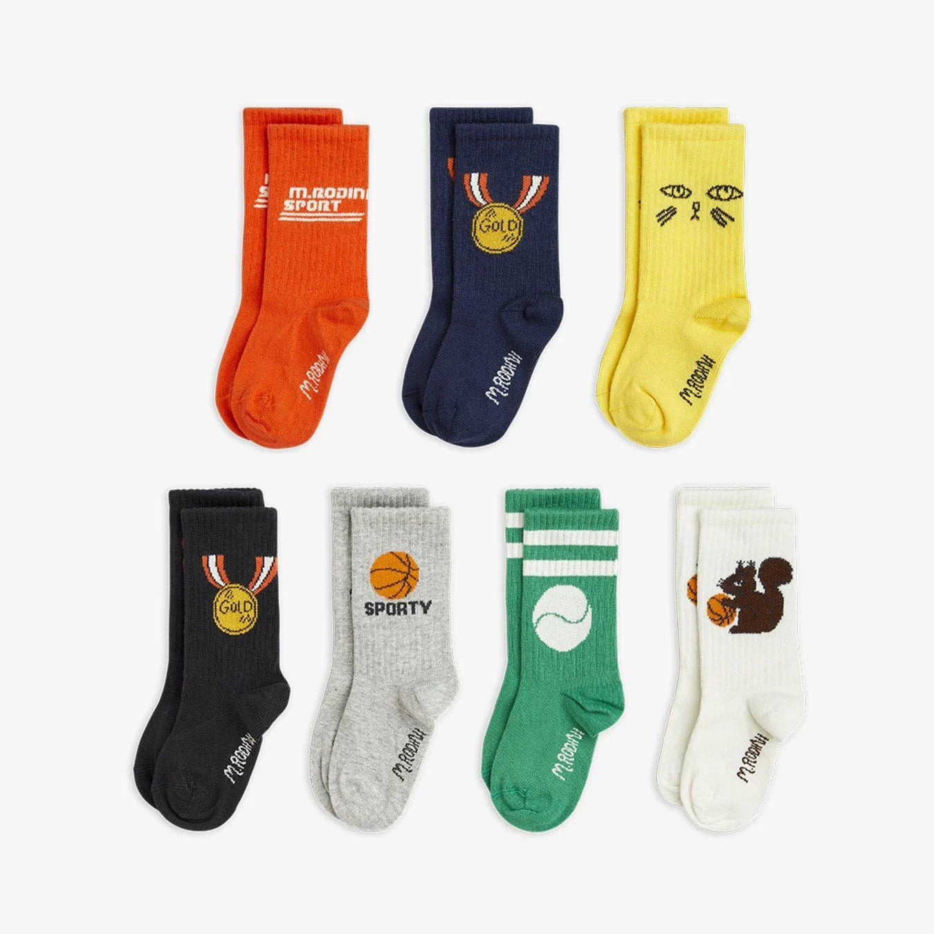 24SS Mini Rodini SPORTY Socks 7-pack