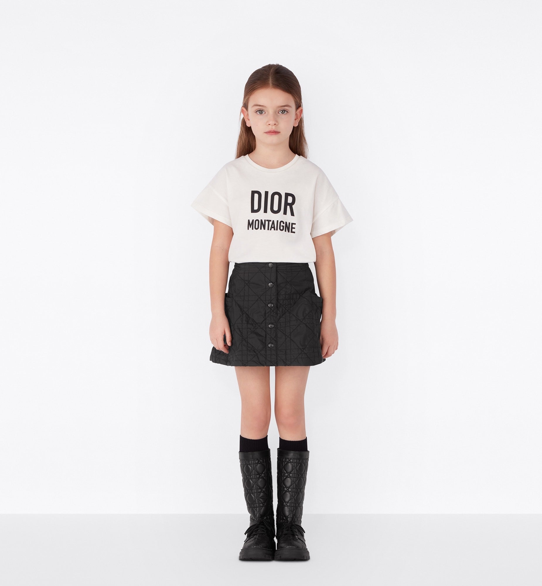 Dior Kids Cannage Stitch Skirt (Black)