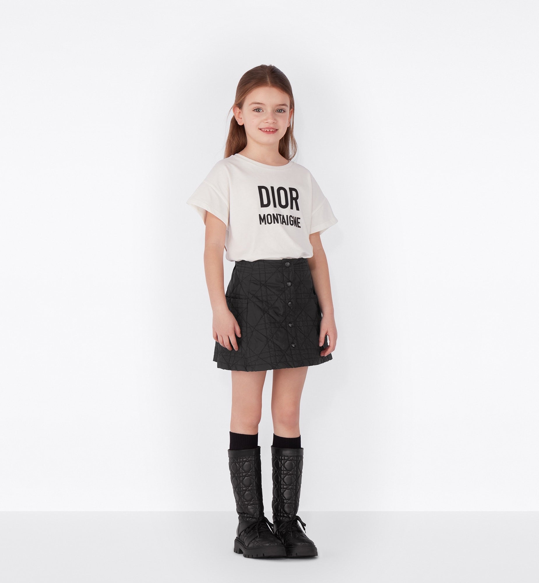 Dior Kids Cannage Stitch Skirt (Black)