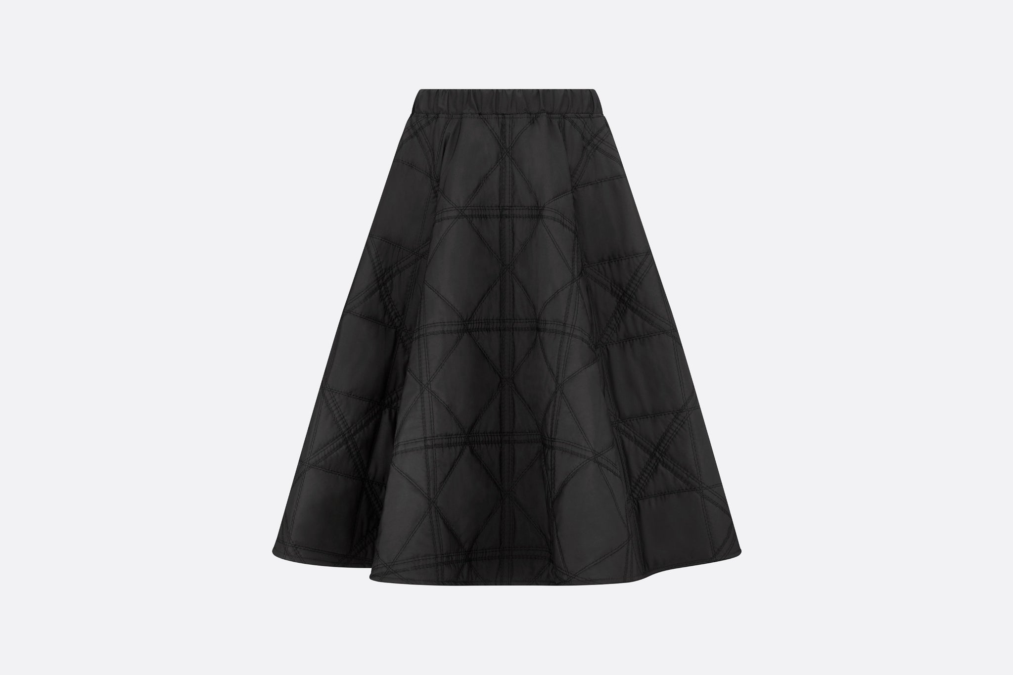 Dior Kids Cannage Stitch Midi Skirt (Black)