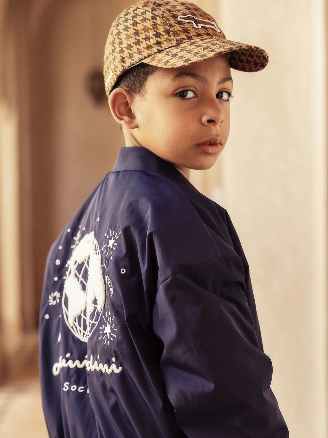 24AW MAIN MINI RODINI SOCIETY BASEBALL JACKET (BLUE)