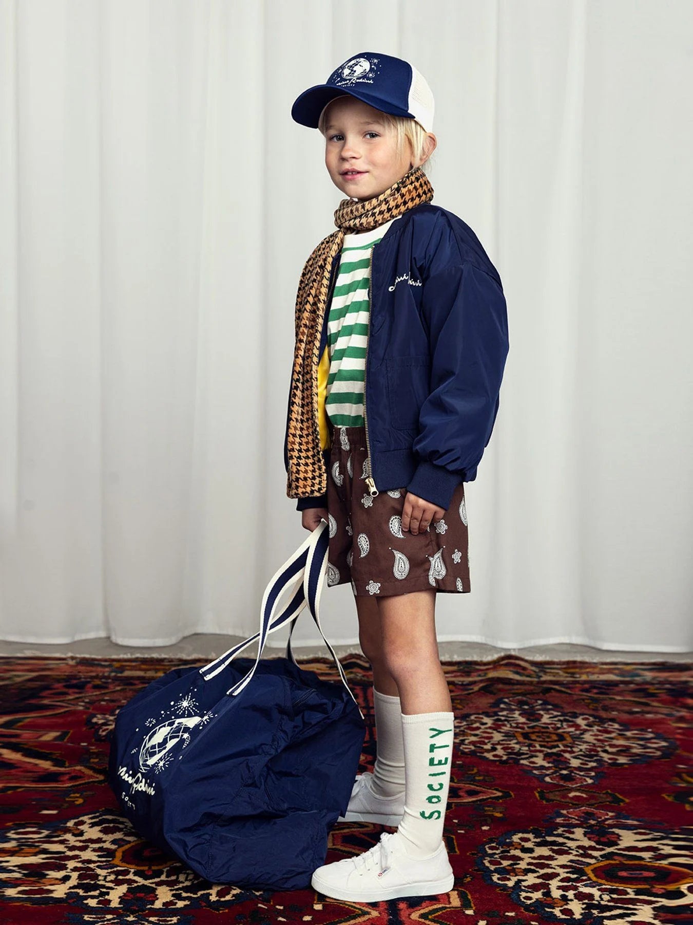 24AW MAIN MINI RODINI SOCIETY BASEBALL JACKET (BLUE)