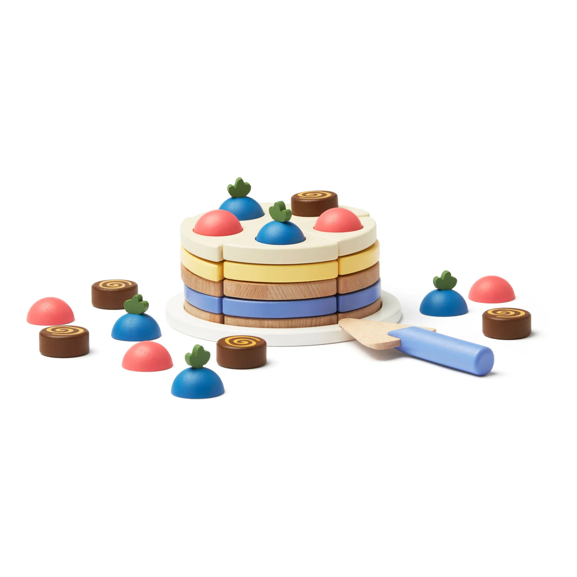 Kids concept wooden rainbow cake