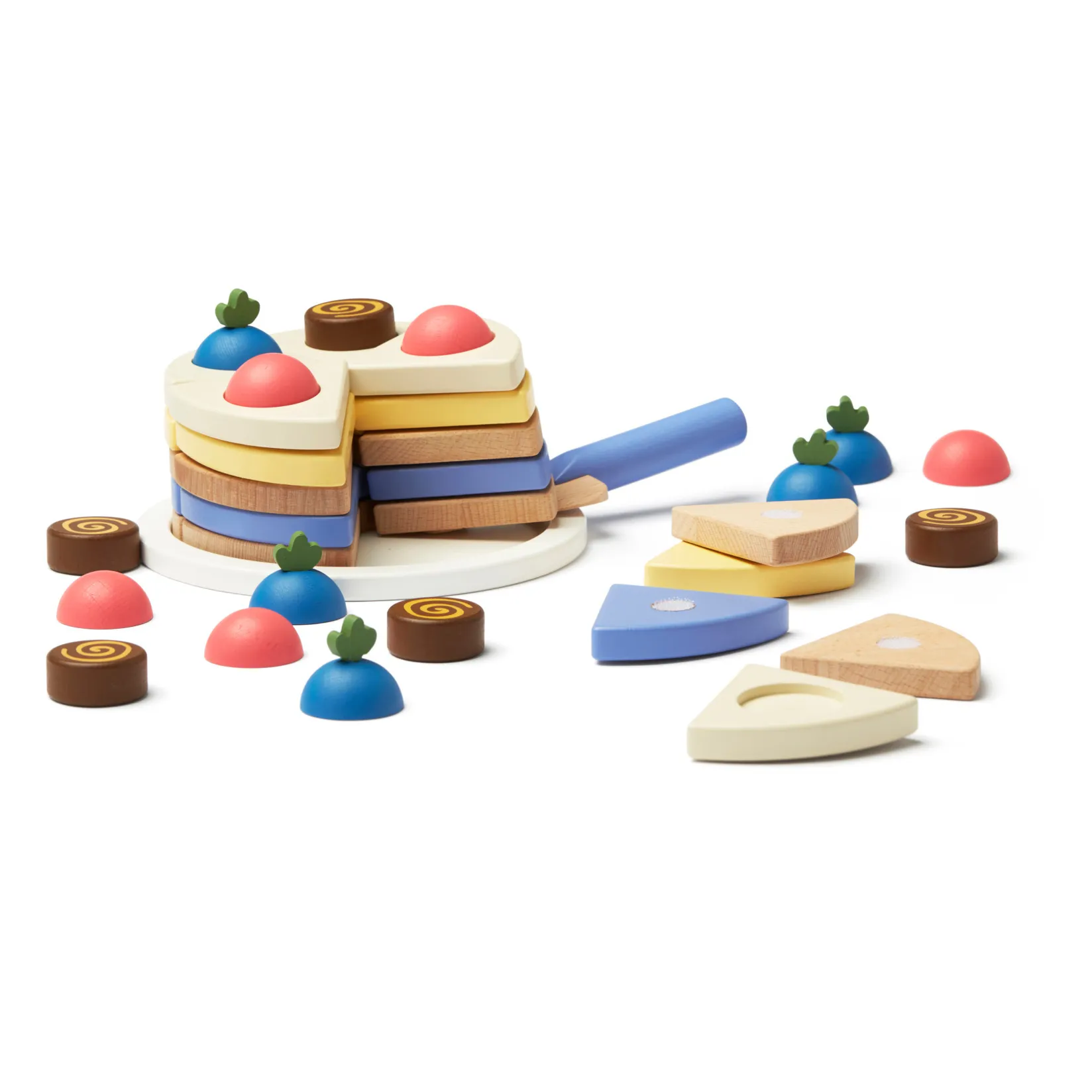 Kids concept wooden rainbow cake