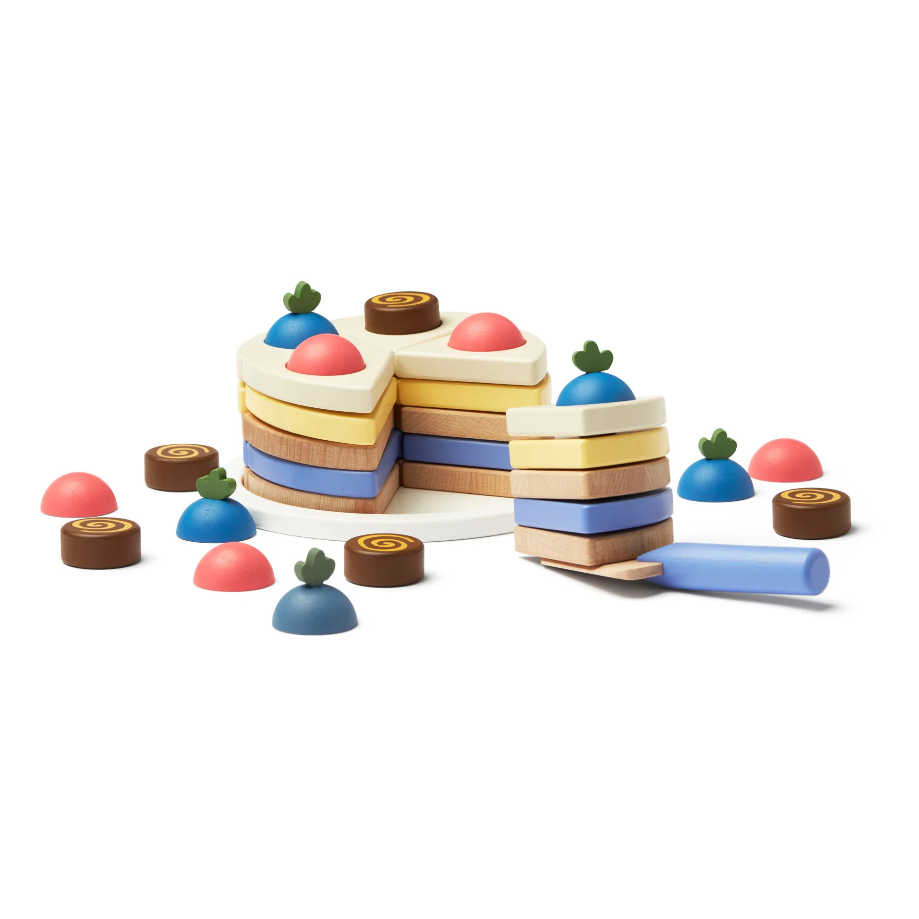 Kids concept wooden rainbow cake