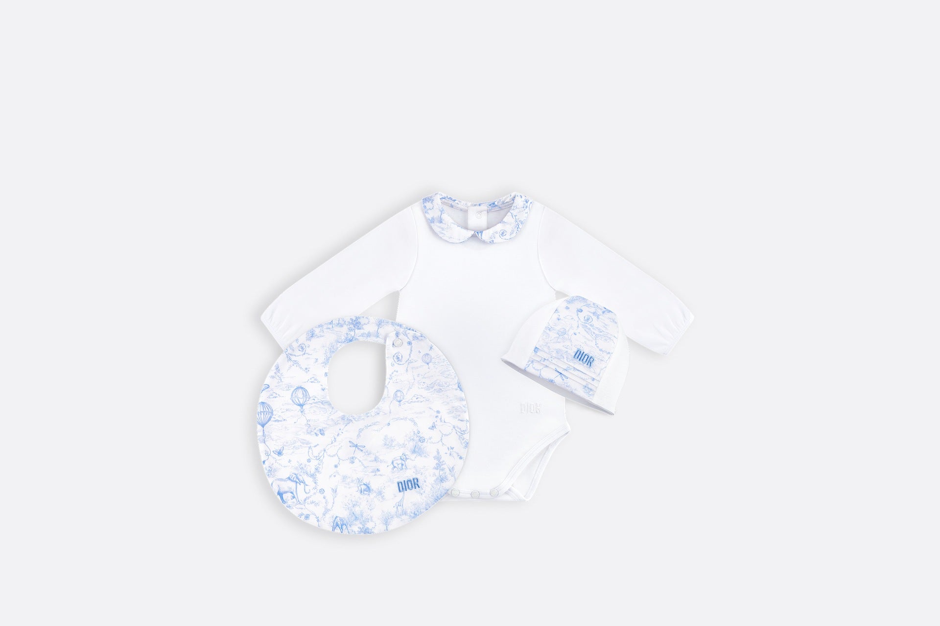 Dior Baby 24SS Toal De Jouy Interlock Baby Bodysuit Gift Set (3 Colors)