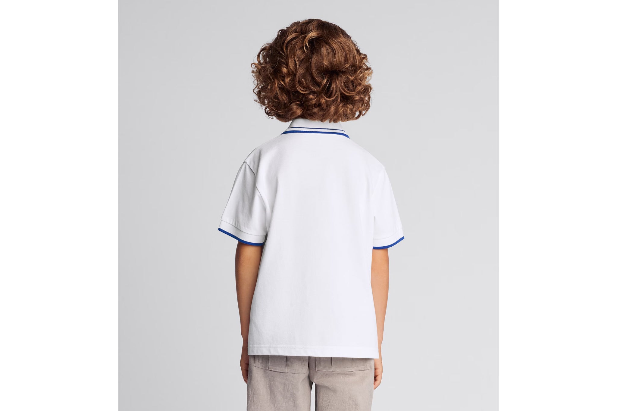 Dior Kids Floral Logo Polo Pique T-Shirt (Ivory)