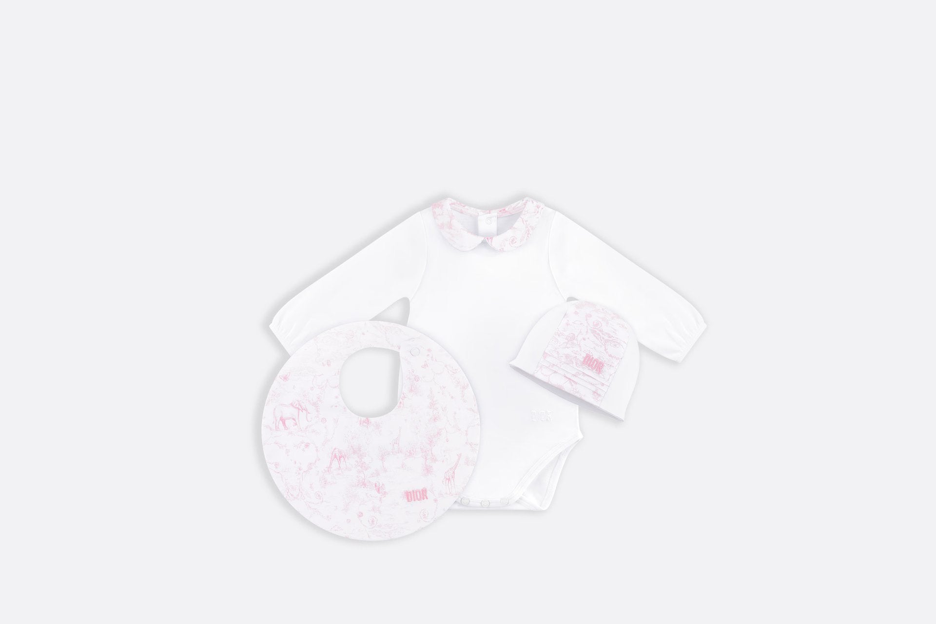 Dior Baby 24SS Toal De Jouy Interlock Baby Bodysuit Gift Set (3 Colors)