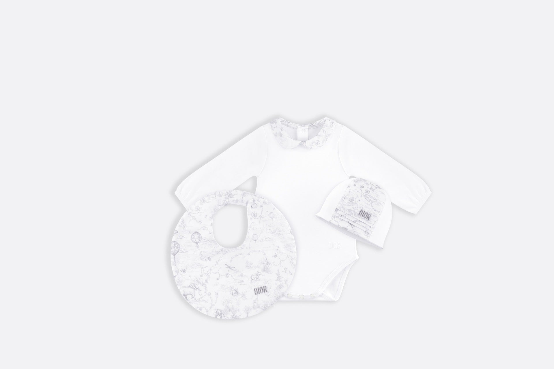 Dior Baby 24SS Toal De Jouy Interlock Baby Bodysuit Gift Set (3 Colors)