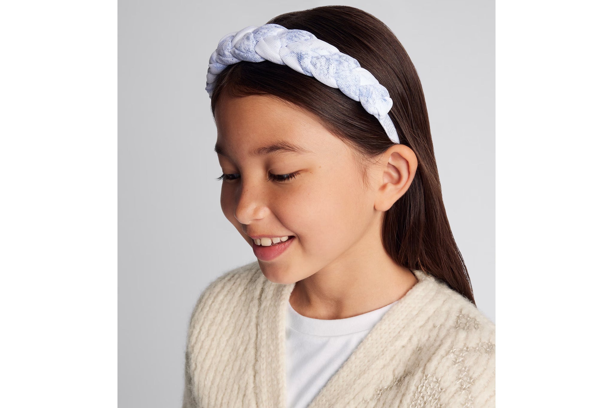 Dior Kids Toile De Jouy Paris Hairband Headband (Blue)