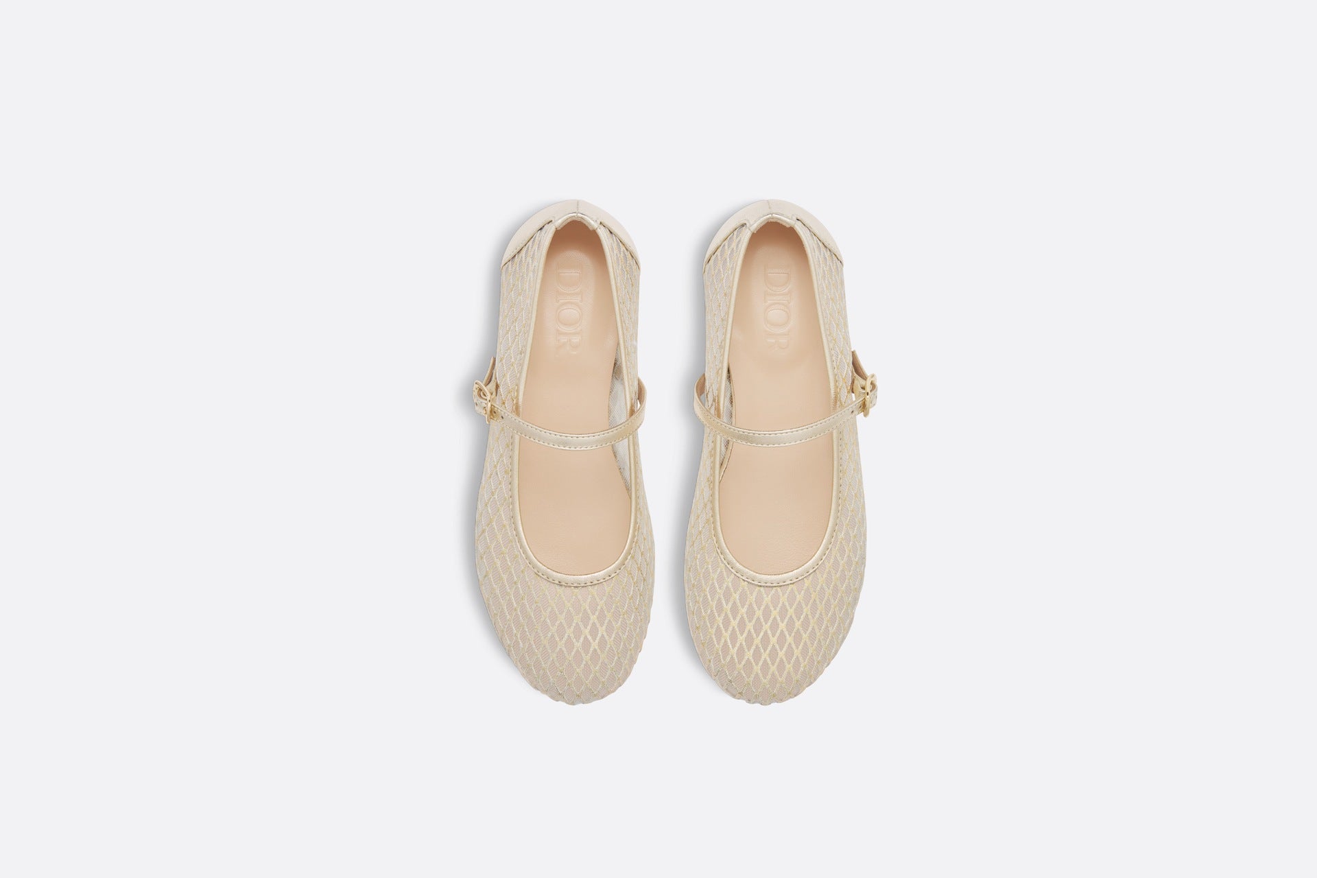 Dior Kids Tulle Ballerina Flats (Gold)