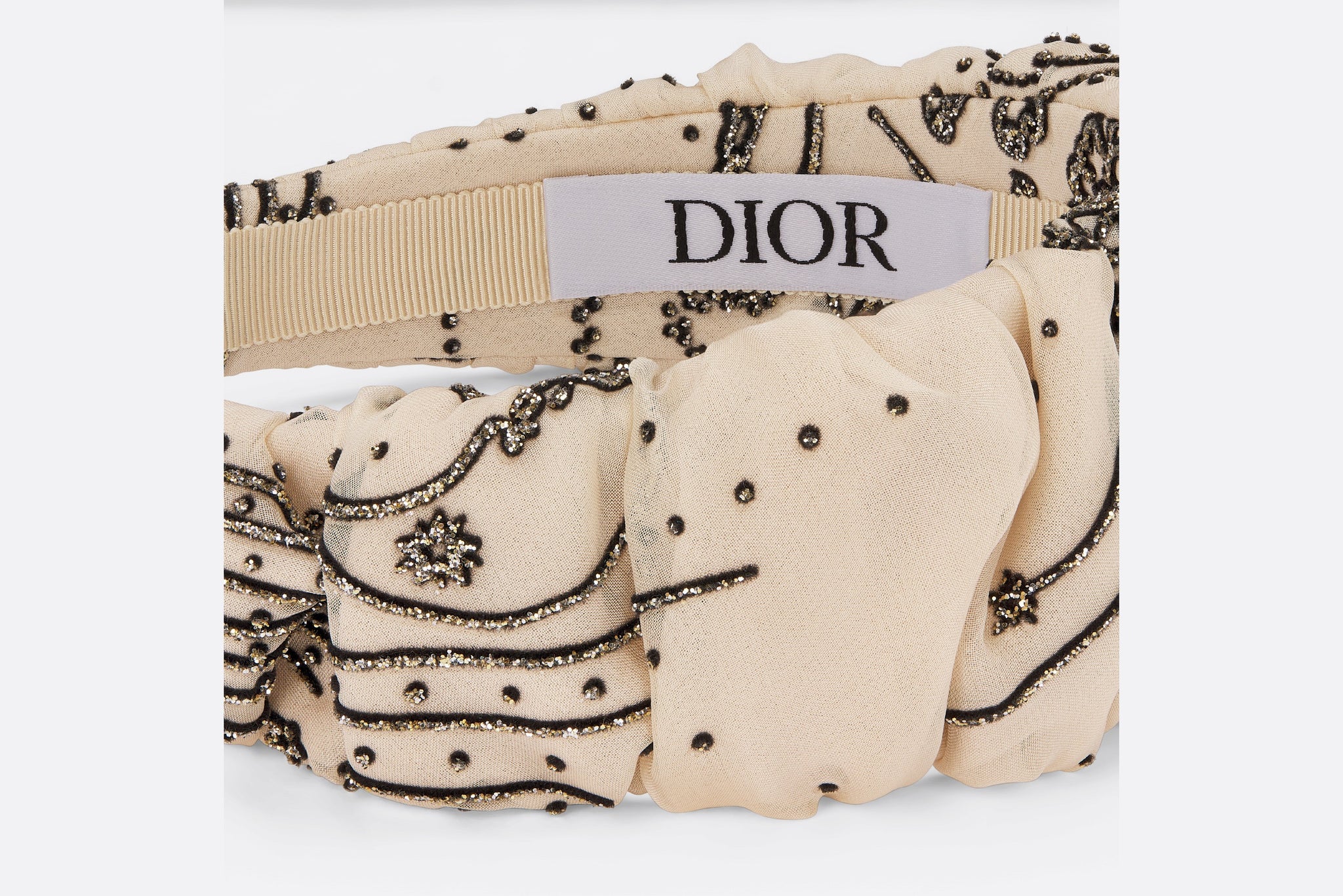 Dior Kids Constellation Muslin Silk Hairband (Beige)