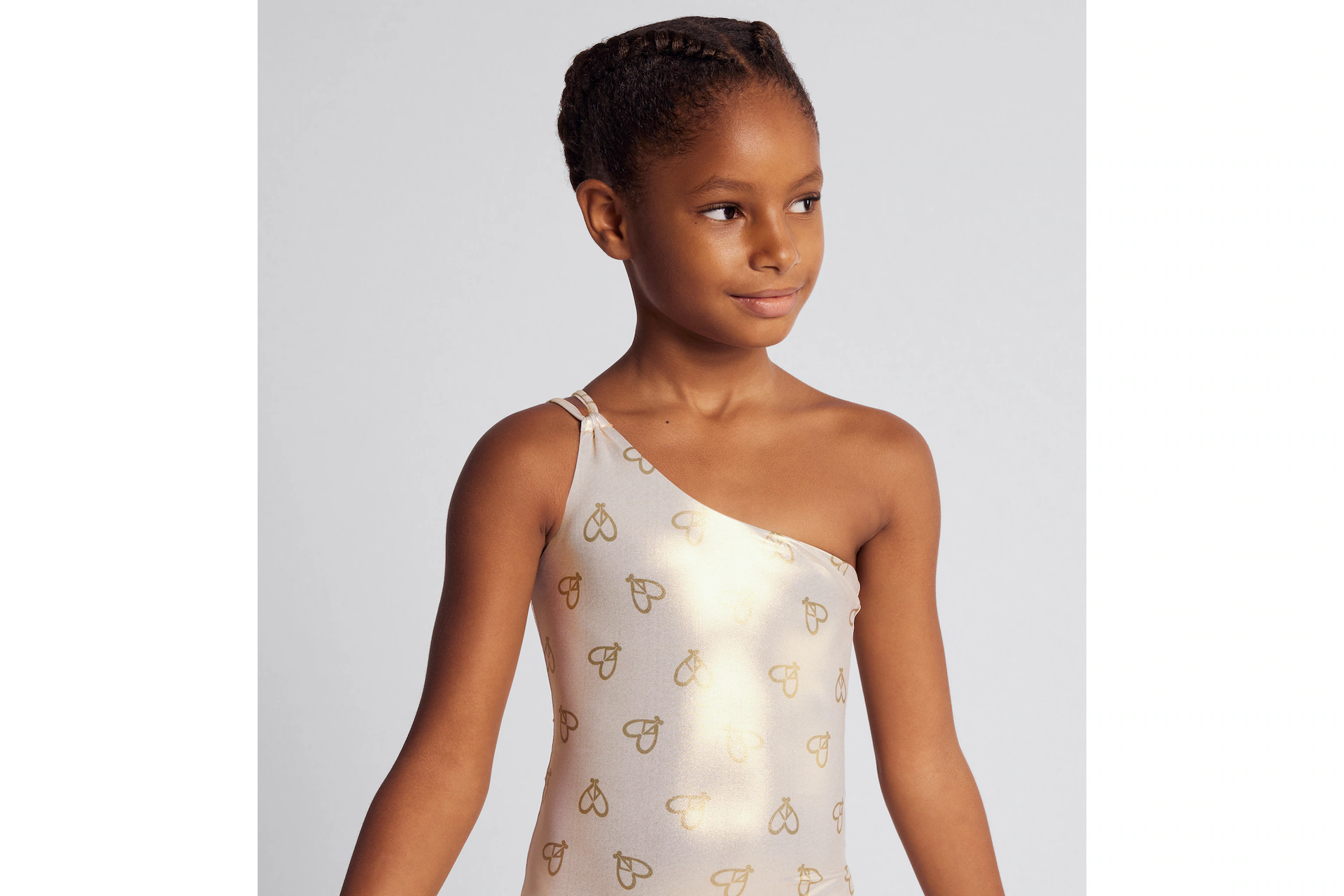 Dior Kids Unbalanced One Piece Swimsuit (Gold)