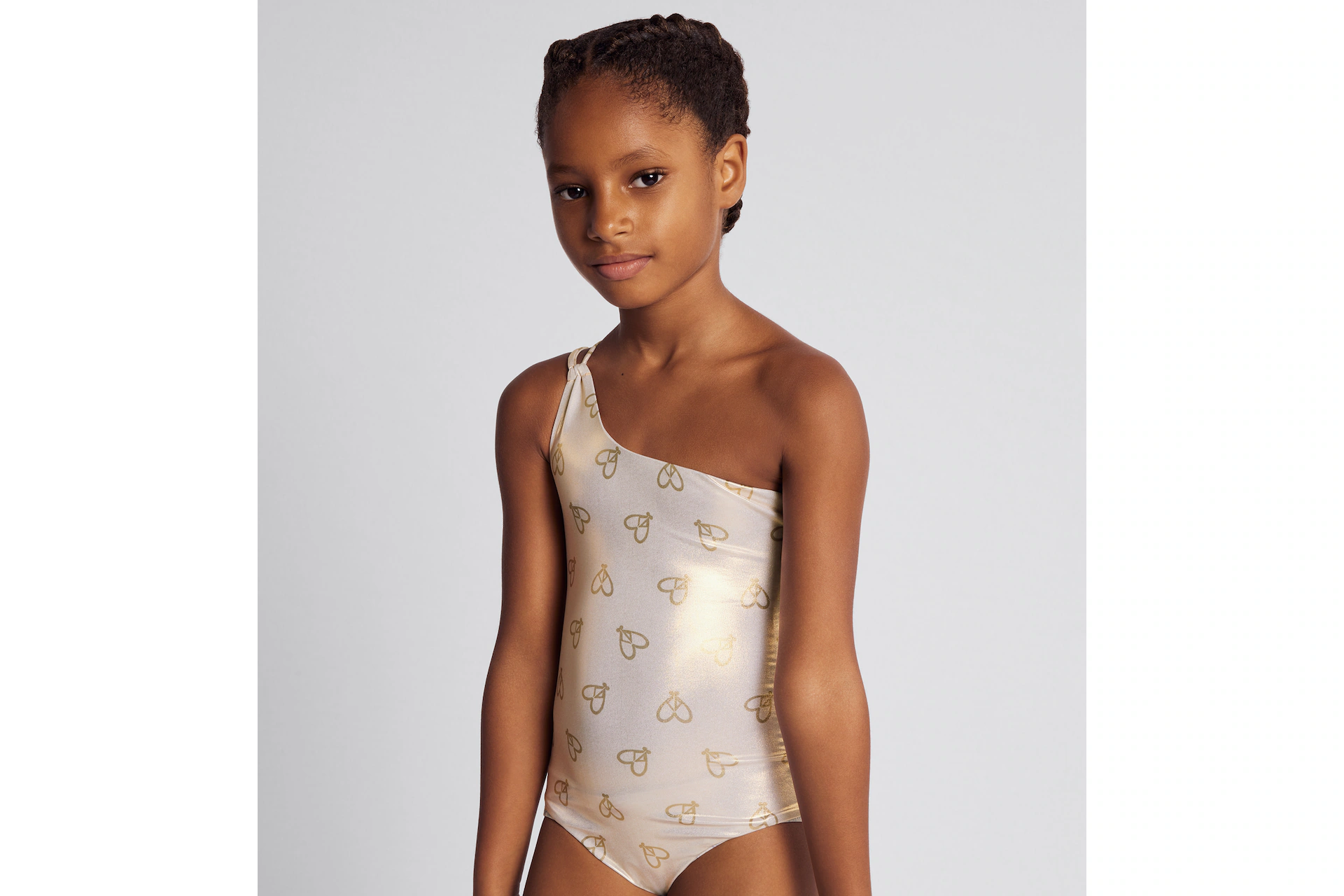 Dior Kids Unbalanced One Piece Swimsuit (Gold)