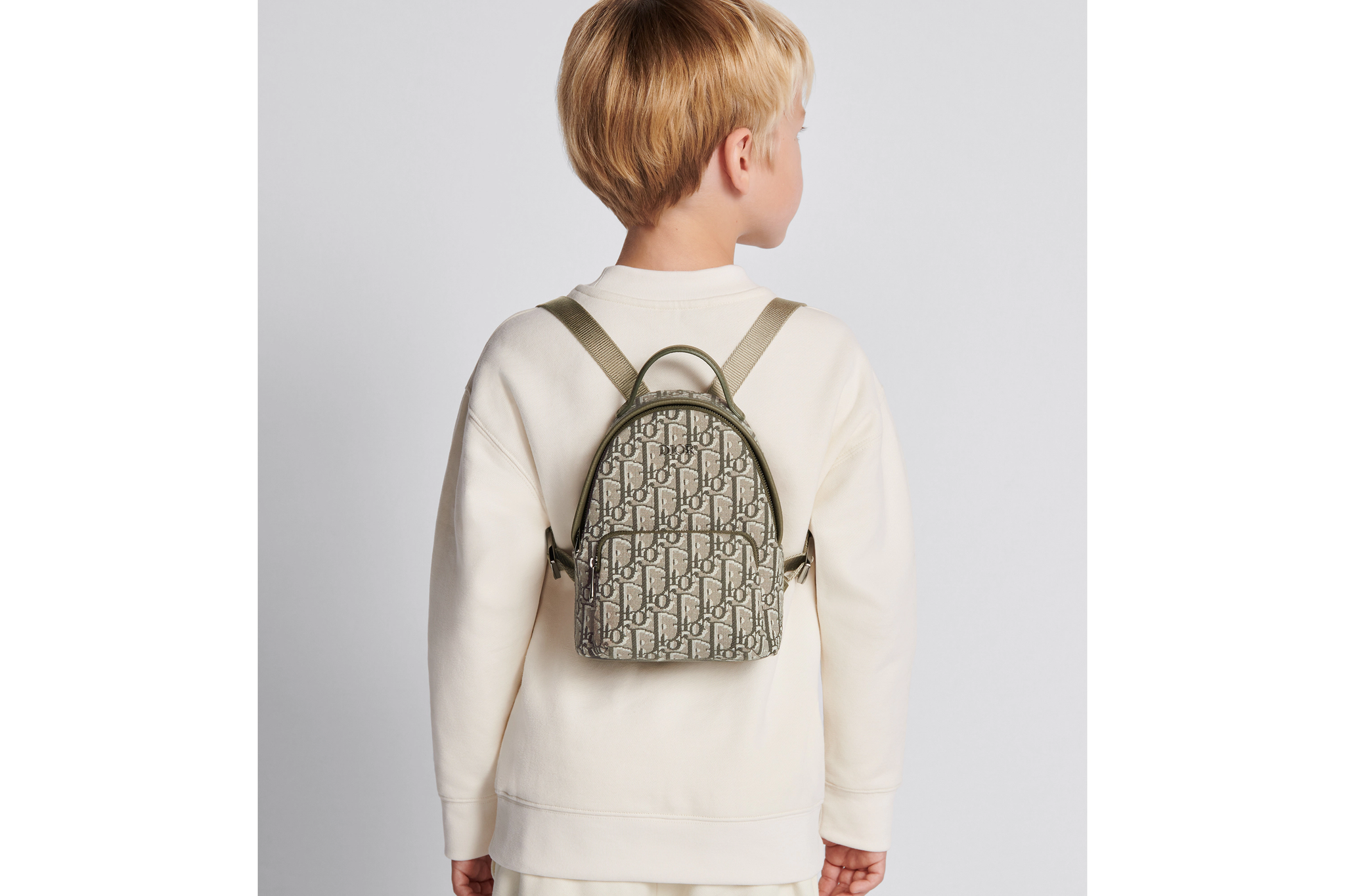 Dior Kids 24SS Oblique Jacquard Rider Mini Backpack (Khaki)