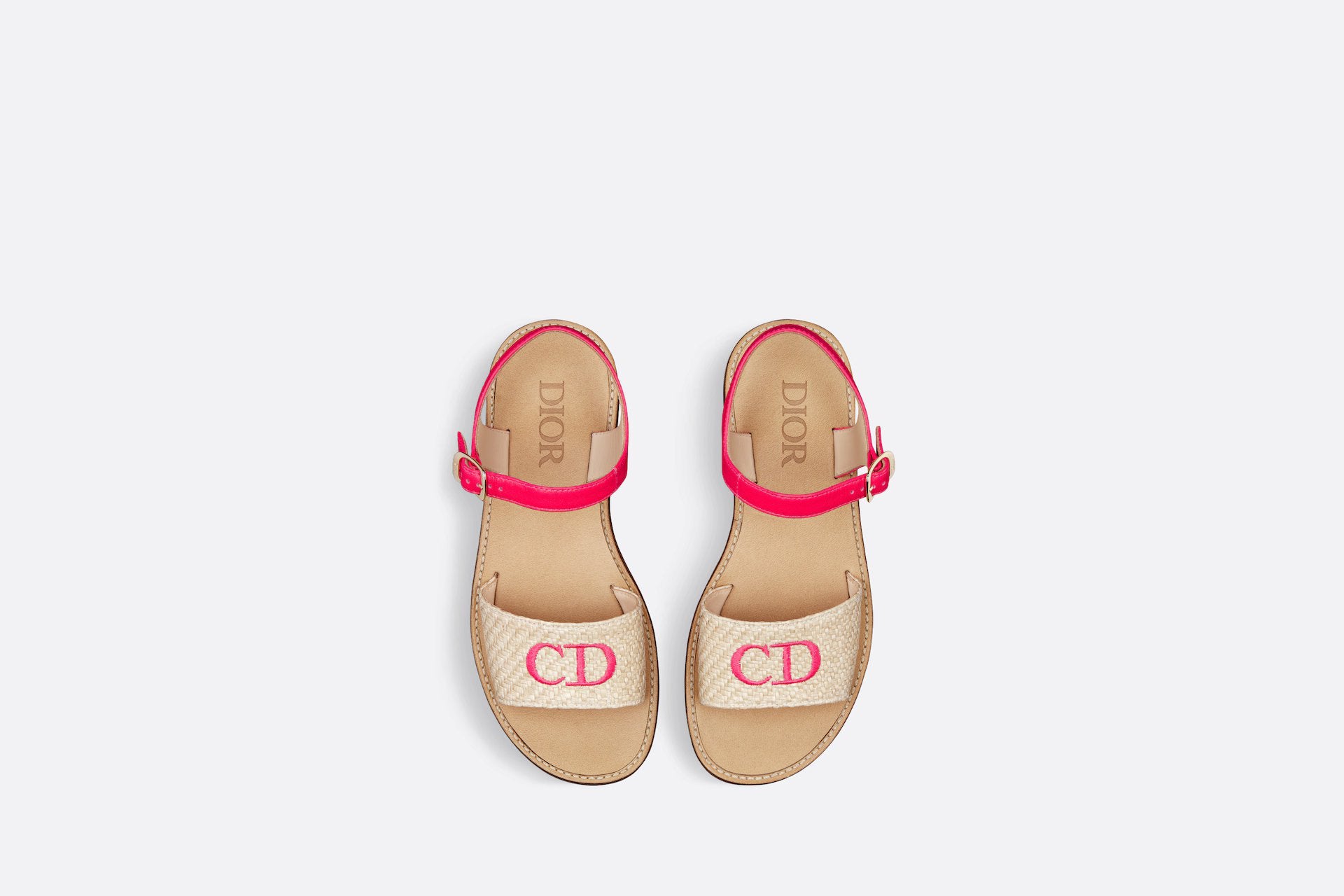 Dior Kids Raffia Sandals (Rose)