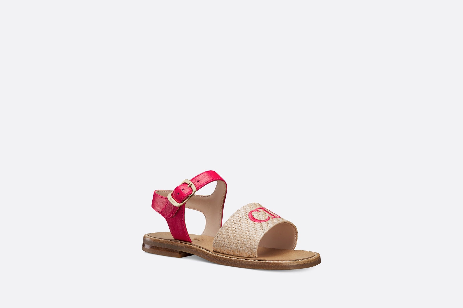 Dior Baby Raffia Sandals (Pink)