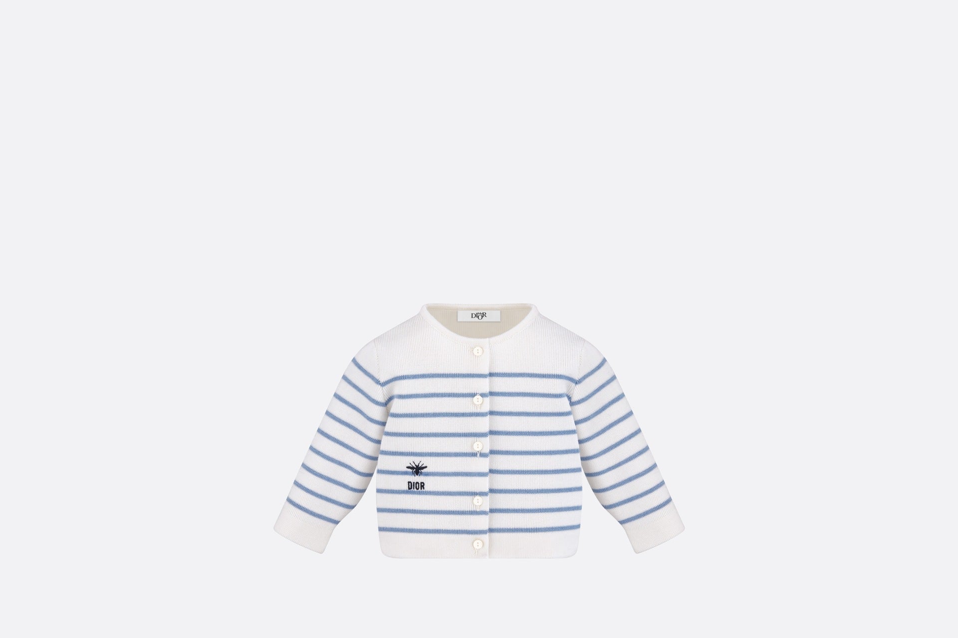 Dior Baby Stripe Cotton Cardigan (Ivory)