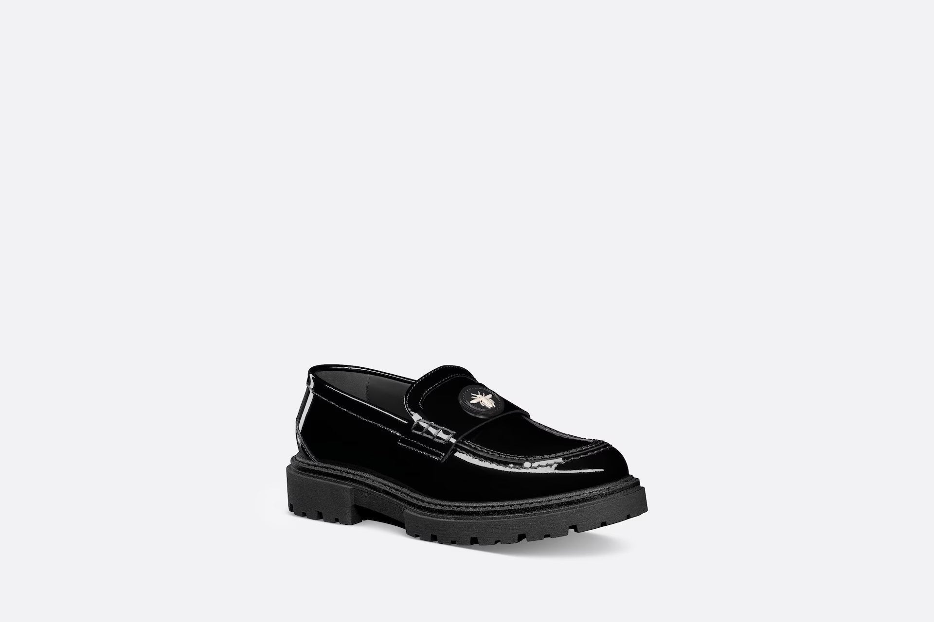 Dior Kids Vernis Moccasin Loafers (Black)