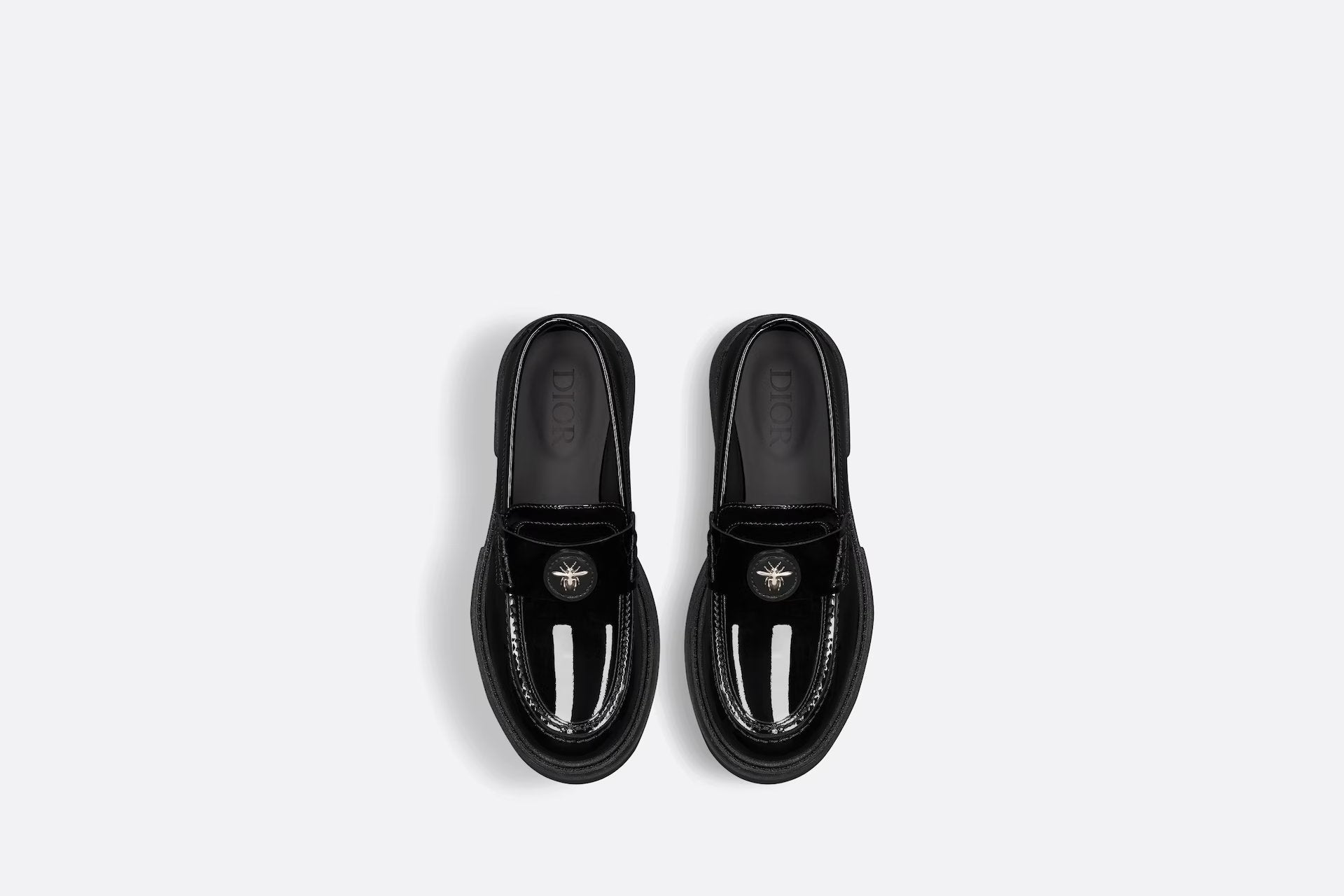 Dior Kids Vernis Moccasin Loafers (Black)