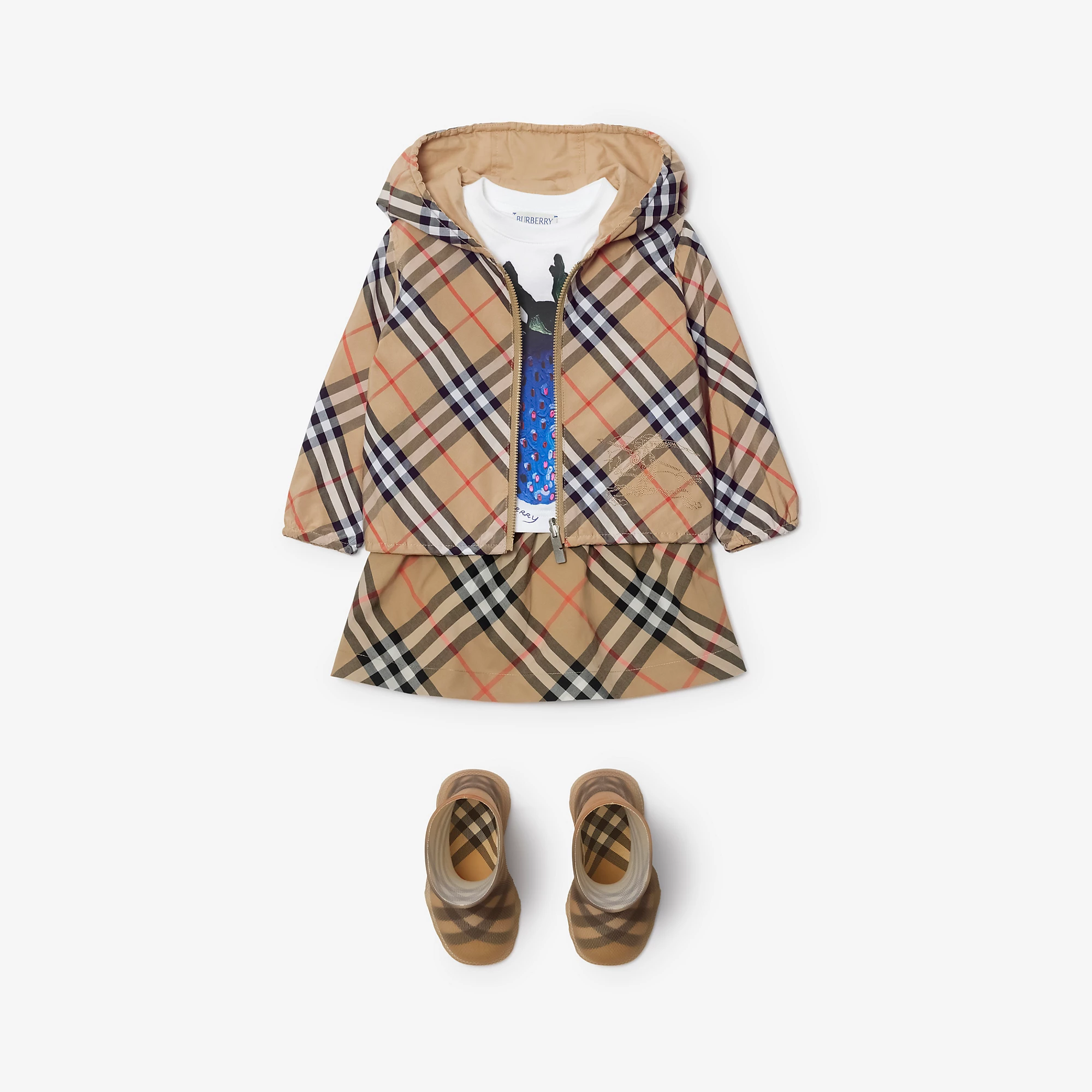 Burberry Baby Check Cotton Skirt (Sand)