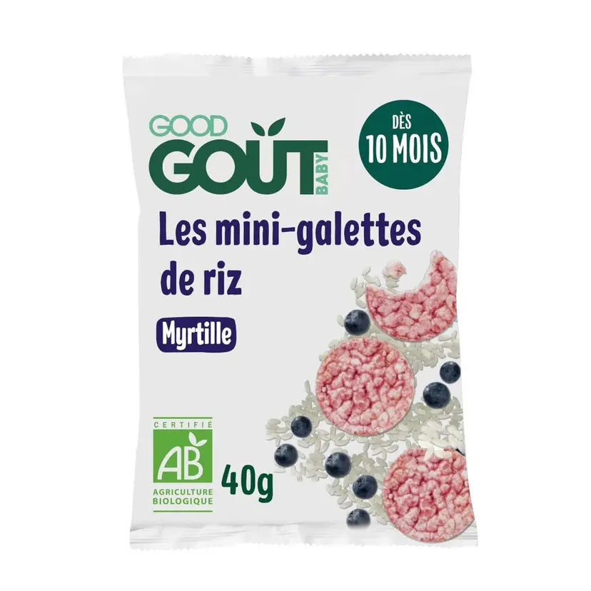 GOOD GOUT French Organic Mini Rice Crackers 40g (Blueberry)