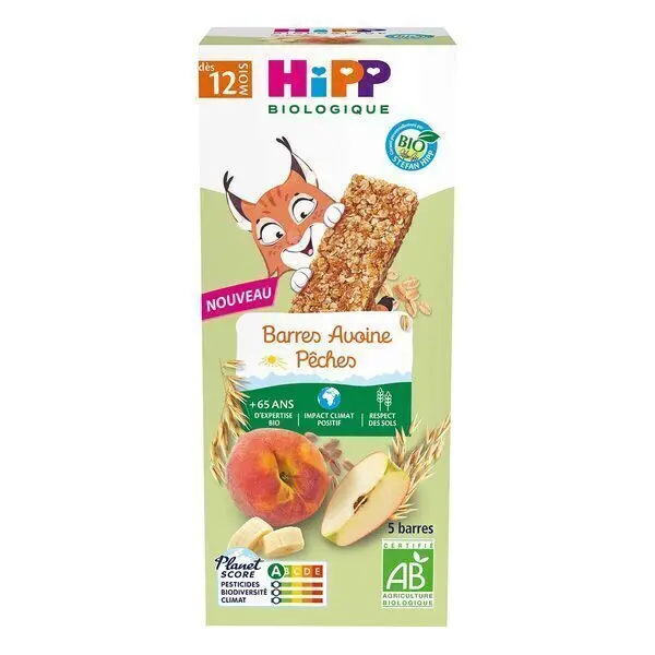 Hip Organic Peach Oat Cereal Bar 100g (12 months+)