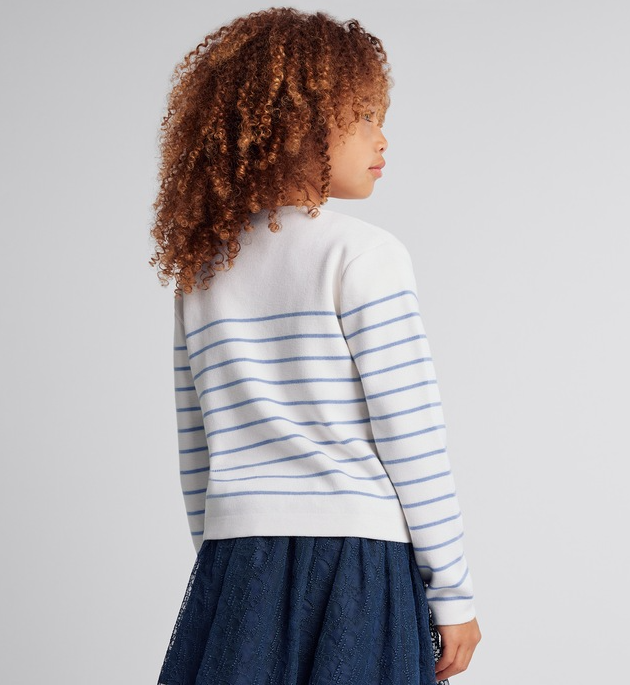 Dior Kids Striped Cotton Cardigan (Ivory) 