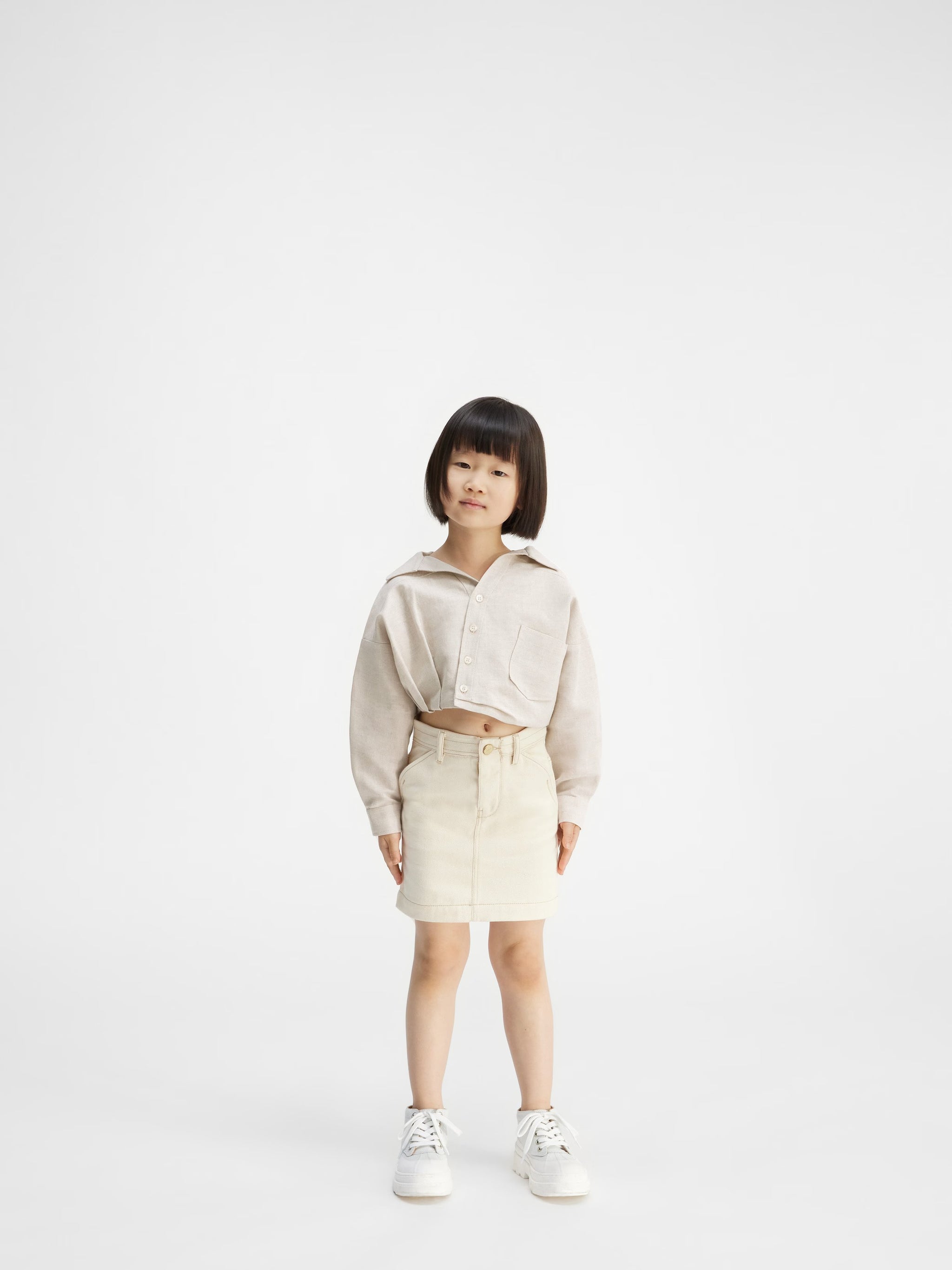 Jacquemus Kids Mejean Asymmetric Crop Shirt (2 Colors)