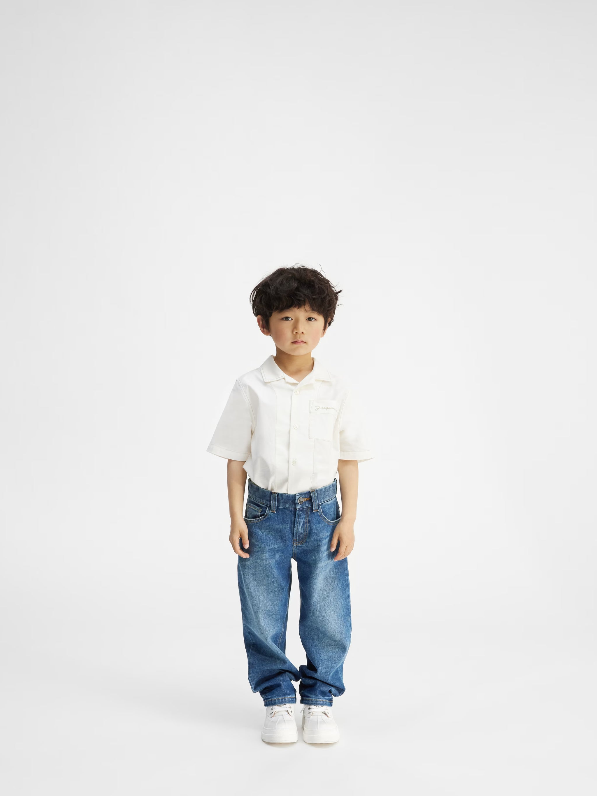 Jacquemus Kids 5 Pocket Denim Pants (Blue)