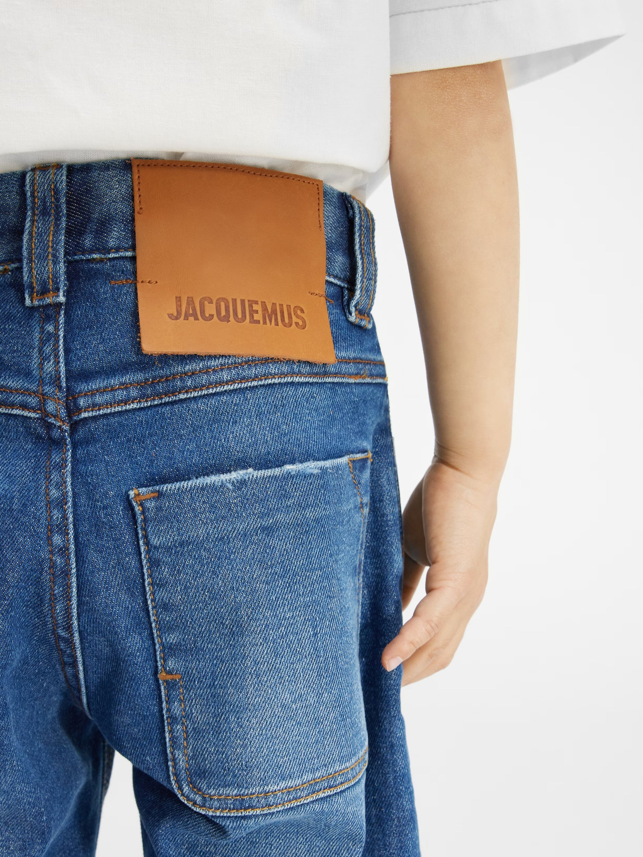 Jacquemus Kids 5 Pocket Denim Pants (Blue)