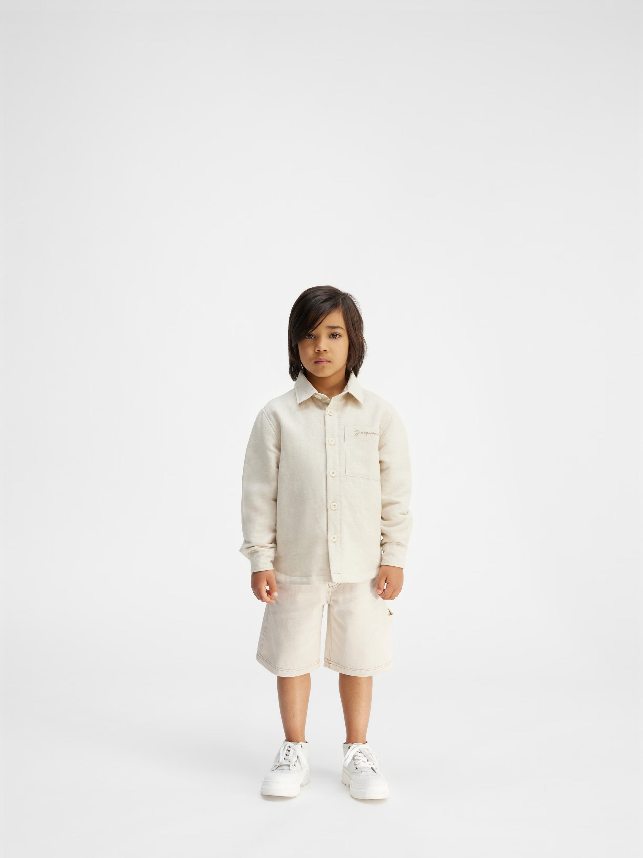 Jacquemus Kids Nimes Denim Shorts (Off White)