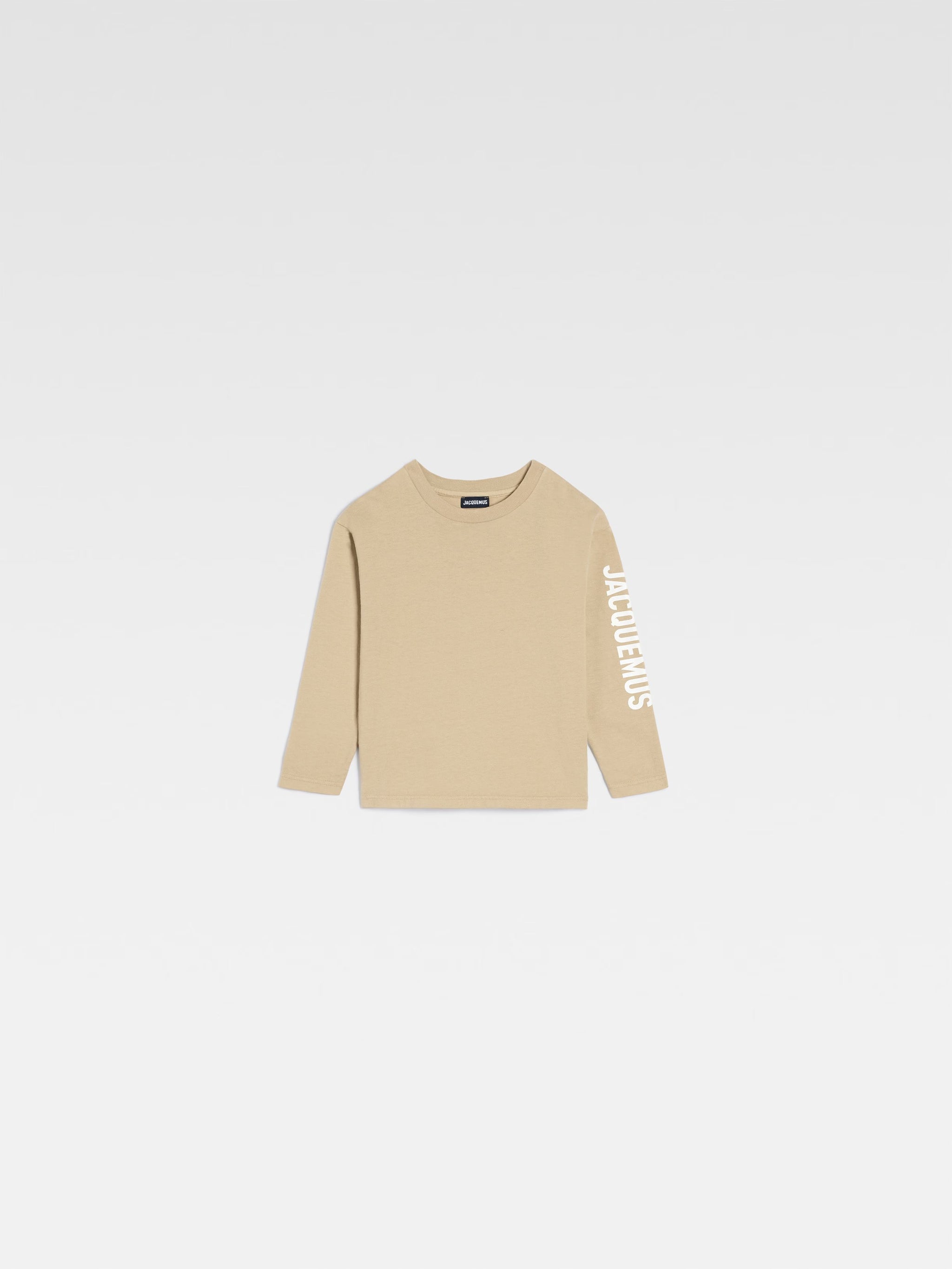 Jacquemus Kids Logo Long Sleeve T-Shirt (Dark Beige)