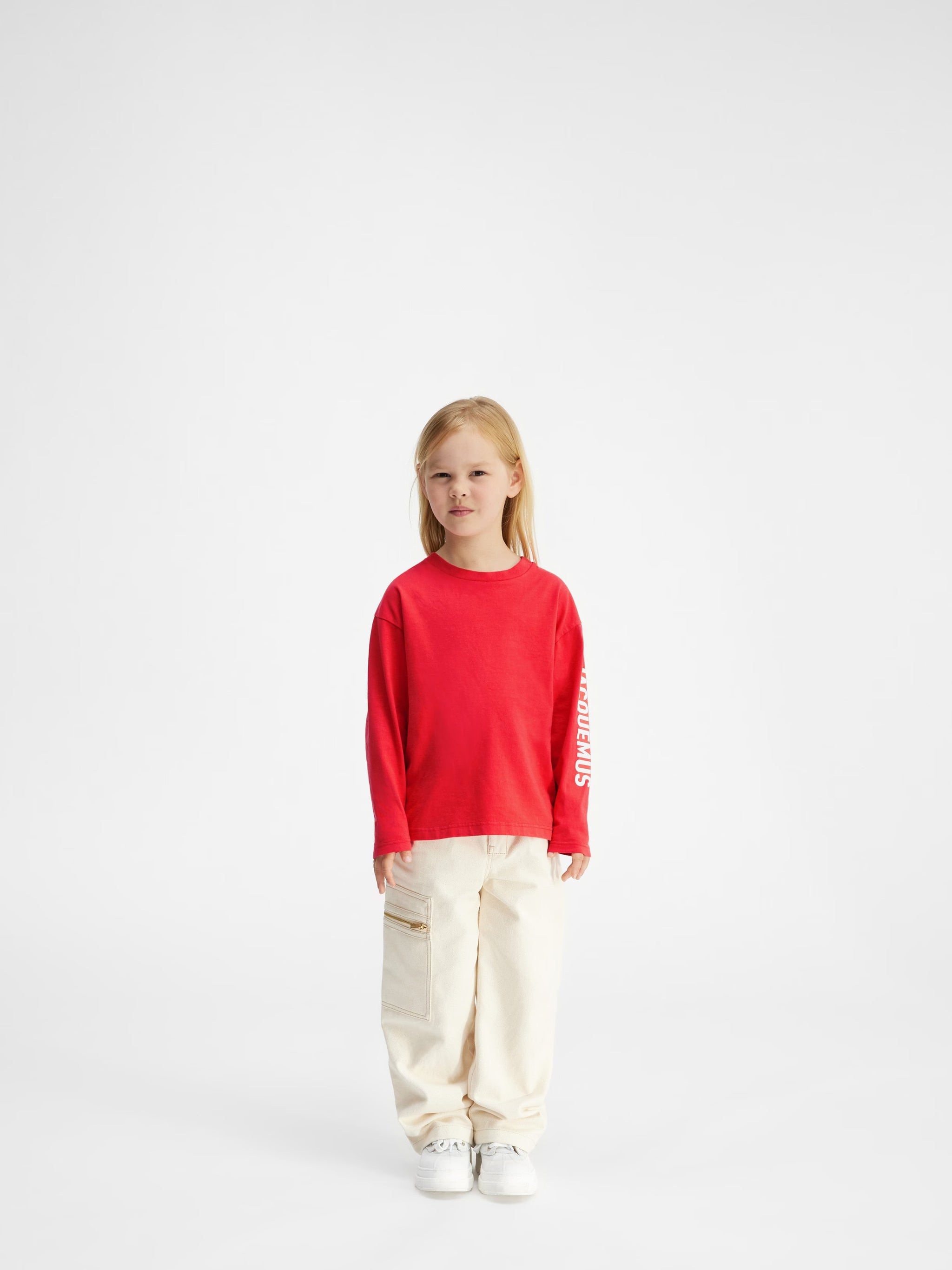 Jacquemus Kids Logo Long Sleeve T-Shirt (Red)