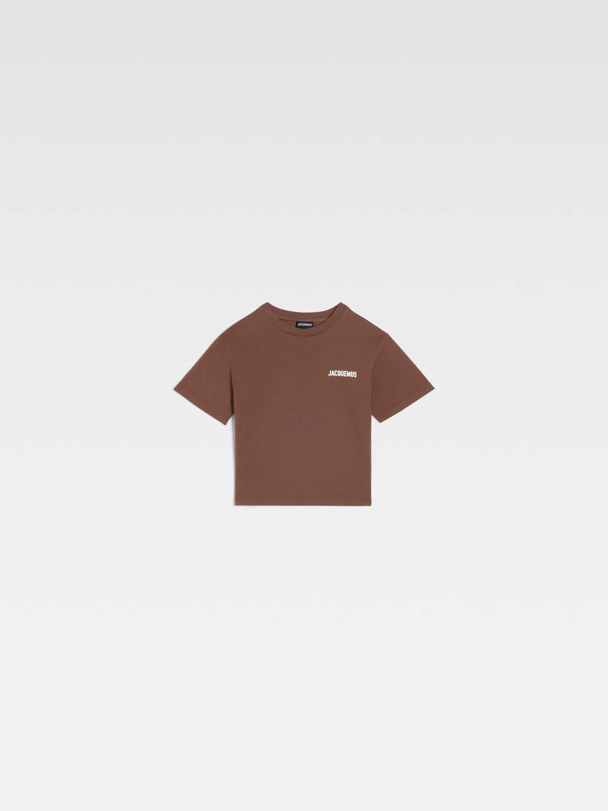 Jacquemus Kids Logo Short Sleeve T-Shirt (Dark Brown)